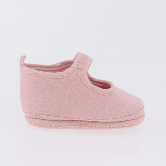 HERMES Baby Shoes Wool Pink Auth 199853A