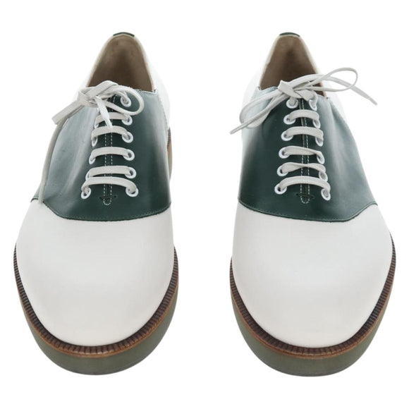 Salvatore Ferragamo Saddle Shoes Leather Green Auth 199854M