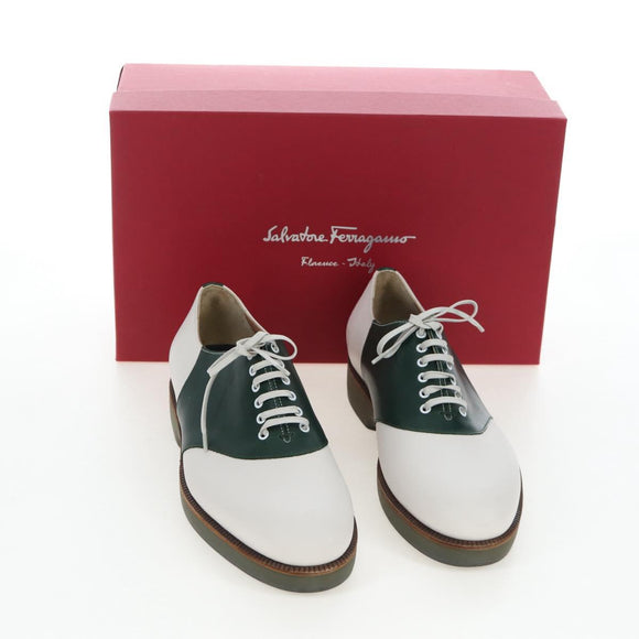 Salvatore Ferragamo Saddle Shoes Leather Green Auth 199854M
