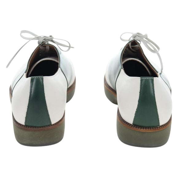 Salvatore Ferragamo Saddle Shoes Leather Green Auth 199854M