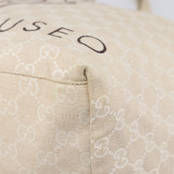 GUCCI GG Canvas Museo Tote Bag Ivory Silver 283416 Auth 199855