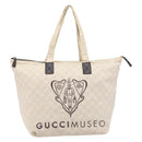 GUCCI GG Canvas Museo Tote Bag Ivory Silver 283416 Auth 199855-13