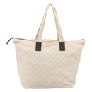GUCCI GG Canvas Museo Tote Bag Ivory Silver 283416 Auth 199855-2
