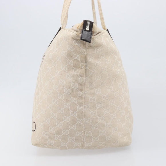 GUCCI GG Canvas Museo Tote Bag Ivory Silver 283416 Auth 199855