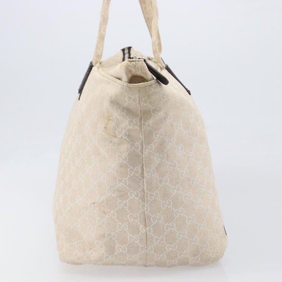 GUCCI GG Canvas Museo Tote Bag Ivory Silver 283416 Auth 199855