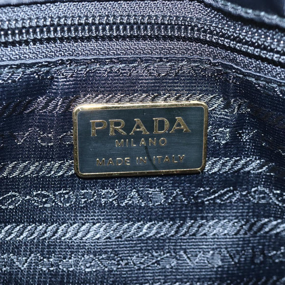 PRADA Chain Shoulder Bag Nylon Black Gold Auth 199857V