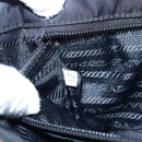 PRADA Chain Shoulder Bag Nylon Black Gold Auth 199857V-11