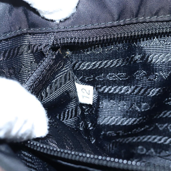 PRADA Chain Shoulder Bag Nylon Black Gold Auth 199857V