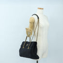 PRADA Chain Shoulder Bag Nylon Black Gold Auth 199857V-27