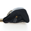 PRADA Chain Shoulder Bag Nylon Black Gold Auth 199857V-3