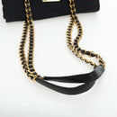 PRADA Chain Shoulder Bag Nylon Black Gold Auth 199857V-7