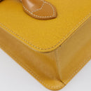Burberrys Hand Bag Leather Yellow Gold Tone Auth 199859A-14