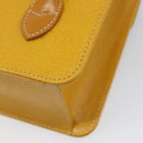 Burberrys Hand Bag Leather Yellow Gold Tone Auth 199859A-15