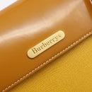 Burberrys Hand Bag Leather Yellow Gold Tone Auth 199859A-17