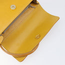 Burberrys Hand Bag Leather Yellow Gold Tone Auth 199859A-11