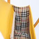 Burberrys Hand Bag Leather Yellow Gold Tone Auth 199859A-18