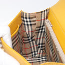 Burberrys Hand Bag Leather Yellow Gold Tone Auth 199859A-19