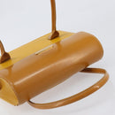 Burberrys Hand Bag Leather Yellow Gold Tone Auth 199859A-6