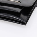 GUCCI Horsebit Shoulder Bag Patent leather Black Silver Auth 199860-8