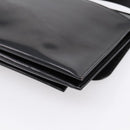 GUCCI Horsebit Shoulder Bag Patent leather Black Silver Auth 199860-16