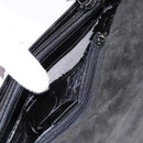 GUCCI Horsebit Shoulder Bag Patent leather Black Silver Auth 199860-11