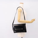 GUCCI Horsebit Shoulder Bag Patent leather Black Silver Auth 199860-27