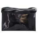 GUCCI Horsebit Shoulder Bag Patent leather Black Silver Auth 199860-2