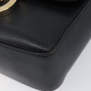 Salvatore Ferragamo Shoulder Bag Leather Black Gold Auth 199863A-10