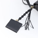 Salvatore Ferragamo Shoulder Bag Leather Black Gold Auth 199863A-14
