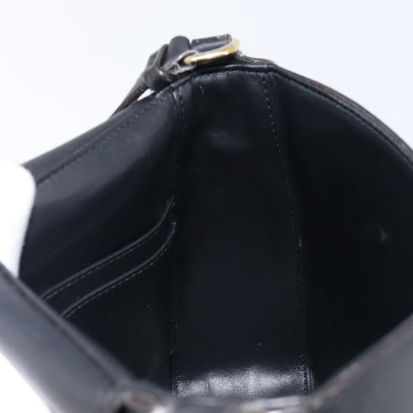 Salvatore Ferragamo Shoulder Bag Leather Black Gold Auth 199863A