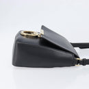 Salvatore Ferragamo Shoulder Bag Leather Black Gold Auth 199863A-4
