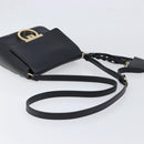 Salvatore Ferragamo Shoulder Bag Leather Black Gold Auth 199863A-7