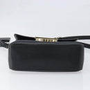 Salvatore Ferragamo Shoulder Bag Leather Black Gold Auth 199863A-9