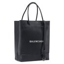 BALENCIAGA Shopping Tote Bag XXS Leather 2way Black Silver 568817 Auth 199871A-1