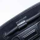 BALENCIAGA Shopping Tote Bag XXS Leather 2way Black Silver 568817 Auth 199871A-10