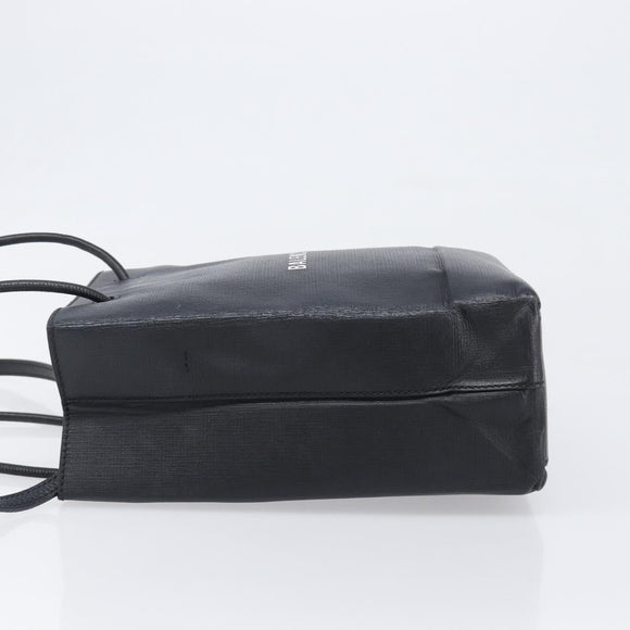 BALENCIAGA Shopping Tote Bag XXS Leather 2way Black Silver 568817 Auth 199871A