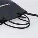BALENCIAGA Shopping Tote Bag XXS Leather 2way Black Silver 568817 Auth 199871A-7