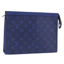 LOUIS VUITTON Tiger Lama Pochette Voyager MM Bag Cobalt Blue M30423 Auth 199872M-1