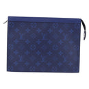 LOUIS VUITTON Tiger Lama Pochette Voyager MM Bag Cobalt Blue M30423 Auth 199872M-13
