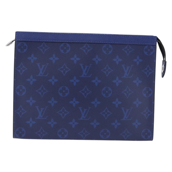 LOUIS VUITTON Tiger Lama Pochette Voyager MM Bag Cobalt Blue M30423 Auth 199872M