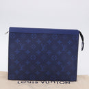 LOUIS VUITTON Tiger Lama Pochette Voyager MM Bag Cobalt Blue M30423 Auth 199872M-12