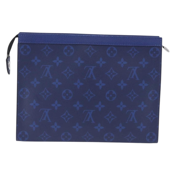 LOUIS VUITTON Tiger Lama Pochette Voyager MM Bag Cobalt Blue M30423 Auth 199872M
