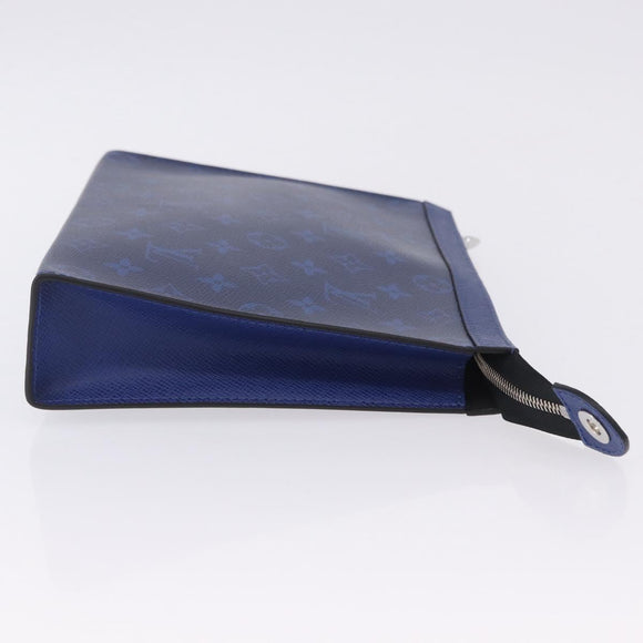 LOUIS VUITTON Tiger Lama Pochette Voyager MM Bag Cobalt Blue M30423 Auth 199872M