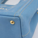 LOUIS VUITTON Canapa PM Hand Bag Canvas 2way Light Blue Gold LV Auth 199874V-15