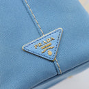 LOUIS VUITTON Canapa PM Hand Bag Canvas 2way Light Blue Gold LV Auth 199874V-19