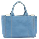 LOUIS VUITTON Canapa PM Hand Bag Canvas 2way Light Blue Gold LV Auth 199874V-2