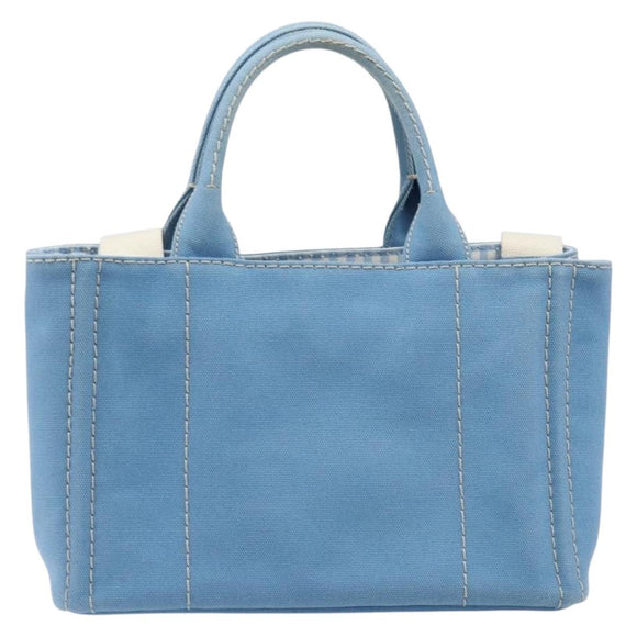 LOUIS VUITTON Canapa PM Hand Bag Canvas 2way Light Blue Gold LV Auth 199874V