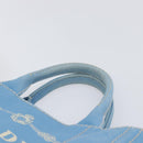 LOUIS VUITTON Canapa PM Hand Bag Canvas 2way Light Blue Gold LV Auth 199874V-8