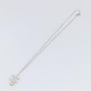 CHANEL Rhinestone Necklace metal Silver CC Auth 199879M-10