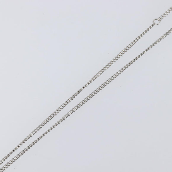 CHANEL Rhinestone Necklace metal Silver CC Auth 199879M